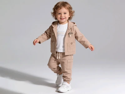Cepli Ceketli Üçlü Erkek Bebe Takım 