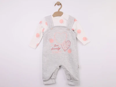 Toptan FEELY KİDS Kalp Baskılı Kız Bebe Tulum  - Toptan Çocuk Giyim Beniz Kids