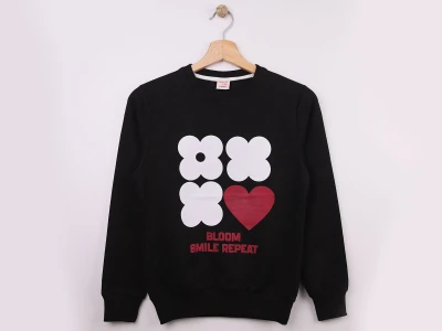 Toptan WENGE KİDS Kalp & Çiçek Baskılı Kız Sweat  - Toptan Çocuk Giyim Beniz Kids