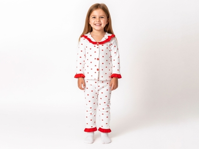 Kalp Desenli Kız Pijama Takım
