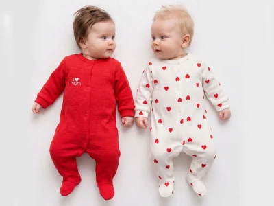 Toptan BOM-BİBO Kalp Desenli & Mom Baskılı Kız Bebe Tulum - Toptan Çocuk Giyim Beniz Kids