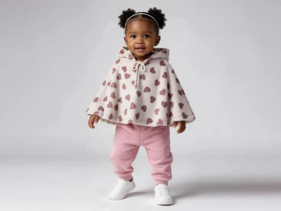 Toptan BEYAZ BEBEK Kalp Desenli Şardonlu 3 ip Kız Bebek Takım - Toptan Çocuk Giyim Beniz Kids