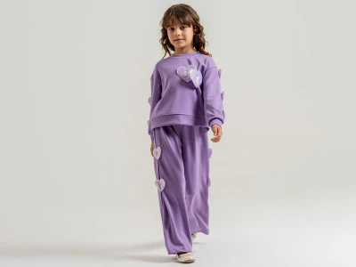 Toptan ALPİDS Kalp Detaylı Oysho Kız Takım - Toptan Çocuk Giyim Beniz Kids