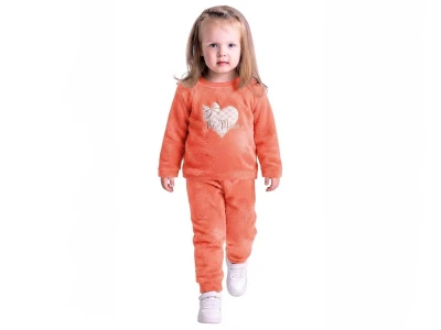 Toptan LİZARD Kalp Nakışlı Well Soft Peluş Kız Takım  SOMON - Beniz Bebe