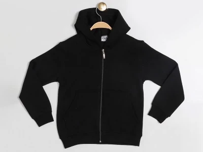 Toptan CMK Kanguru Cepli Şapkalı 3 İp Şardonlu Unisex Okul Hırka  - Toptan Çocuk Giyim Beniz Kids