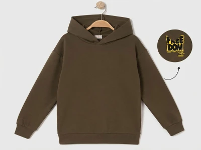 Toptan RUHAT KİDS Kanguru Cepli Siyah Kapşonlu 3 İp Şardonlu Erkek Sweat  - Toptan Çocuk Giyim Beniz Kids
