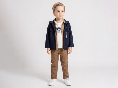Toptan YAVRUCAK Kapşonlu 4'lü Erkek Çocuk Takım Navy blue - Beniz Bebe