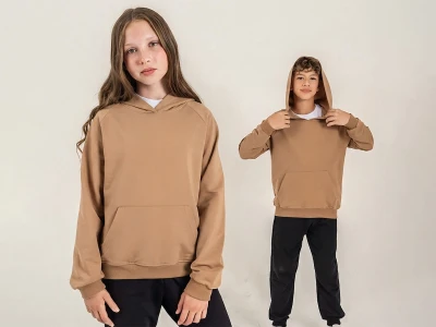 Kapşonlu Kanguru Cepli 2 İp Kompakt Unisex Okul Sweat