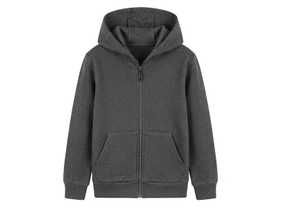 Toptan MARS Kapşonlu Kanguru Cepli Şardonlu 3 İp Unisex Okul Hırka FÜME - Beniz Bebe