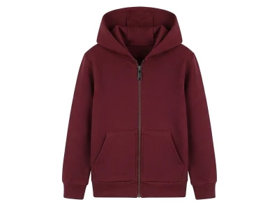 Toptan MARS Kapşonlu Kanguru Cepli Şardonlu 3 İp Unisex Okul Hırka BORDO - Beniz Bebe