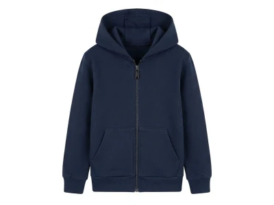 Toptan MARS Kapşonlu Kanguru Cepli Şardonlu 3 İp Unisex Okul Hırka LACİVERT - Beniz Bebe