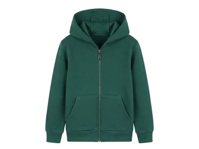 Toptan MARS Kapşonlu Kanguru Cepli Şardonlu 3 İp Unisex Okul Hırka YEŞİL - Beniz Bebe