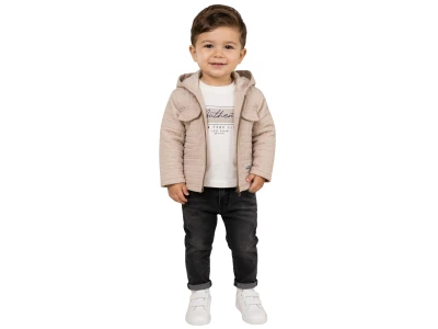 Toptan NOWA Kare Desenli Ceketli Erkek Bebe Üçlü Takım  - Toptan Çocuk Giyim Beniz Kids