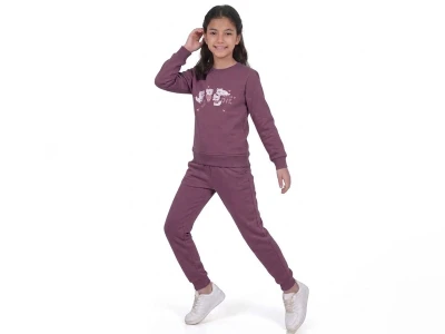 Toptan CMK Kedi Baskılı 3 İp Şardonlu Kız Takım  - Toptan Çocuk Giyim Beniz Kids