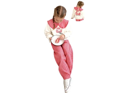 Toptan UNİCORN Kedi Baskılı 3 İp Şardonsuz Kız Takım - Toptan Çocuk Giyim Beniz Kids