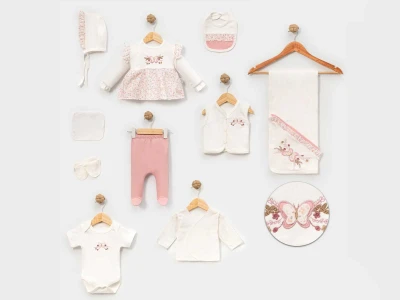 Kelebek Baskılı Kız Bebe 10'lu Set 