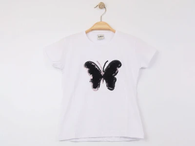 Kelebek Nakışlı Unisex Tişört