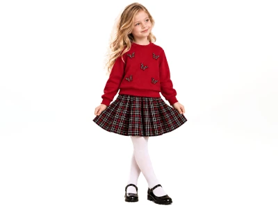 Toptan LADY GOLD Kelebekli Kız Çocuk Takım - Toptan Çocuk Giyim Beniz Kids