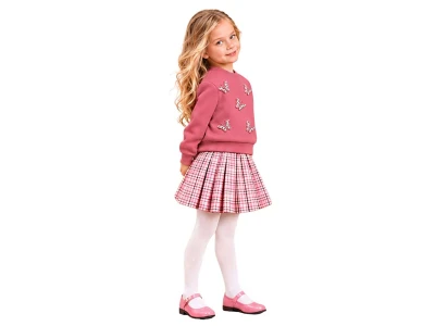 Toptan LADY GOLD Kelebekli Kız Çocuk Takım PEMBE - Beniz Bebe
