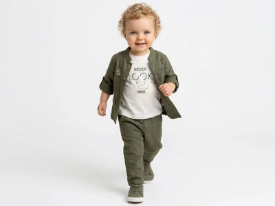 Toptan JUNİOR CLASS Keten 3'lü Erkek Takım - Toptan Çocuk Giyim Beniz Kids