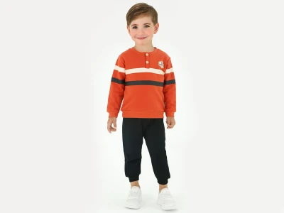 Toptan BICIR KİDS Kids Club Baskılı Erkek Takım  - Toptan Çocuk Giyim Beniz Kids