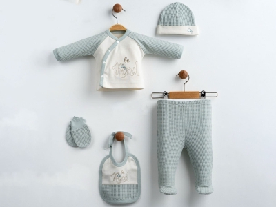 Kınd Nakışlı Erkek Bebe 5li Set