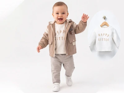 Kirpi Baskılı Ceketli Erkek Bebe Takım 