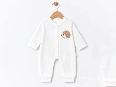 Toptan SÜPERMİNİ Kirpi Detay Bebek Tulum - Toptan Çocuk Giyim Beniz Kids
