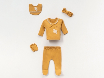 Kız Bebe 5li Hastane Çıkışı Zıbın Set