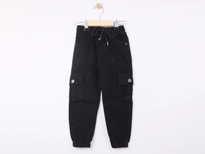 Toptan NAWİ Komando Cepli Erkek Kot Pantolon أسود - Beniz Bebe