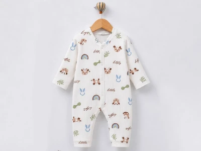Toptan SÜPERMİNİ Köpek Baskılı Bebek Tulum - Toptan Çocuk Giyim Beniz Kids