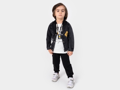 Kot Ceketli Üçlü Erkek Takım