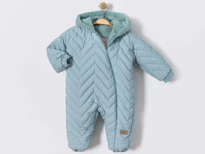 Toptan CRİSPY Kozmonot Çizgi Desenli Kız Bebe Mont  MİNT - Beniz Bebe