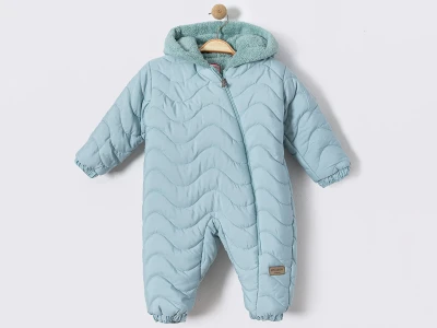 Toptan CRİSPY Kozmonot Çizgi Desenli Kız Bebe Mont  MİNT - Beniz Bebe