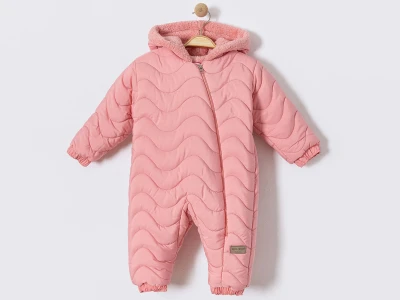 Toptan CRİSPY Kozmonot Çizgi Desenli Kız Bebe Mont  GÜLKURUSU - Beniz Bebe