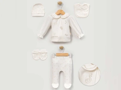 Kuğu Baskılı Bebe 5'Li Set