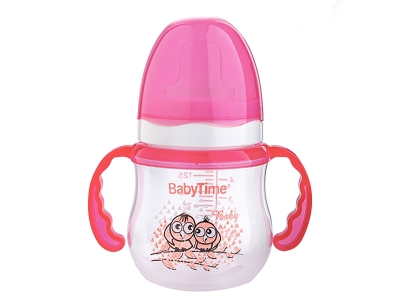 Toptan BABY TİME Kulplu Damla Akıtmaz Alıştırma Bardağı Pink - Beniz Bebe