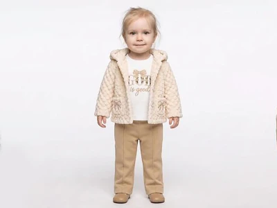 Toptan ELCİ BABY Kurdele Detay 3'lü Kız Bebek Takım - Toptan Çocuk Giyim Beniz Kids