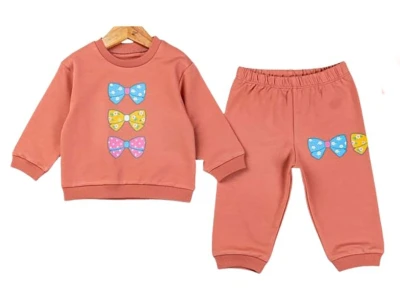 Toptan COMİX Kurdele Detay Kız Bebek Takım - Toptan Çocuk Giyim Beniz Kids