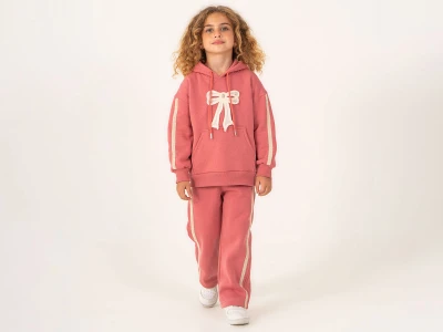 Toptan LUMİİ Kurdele Nakışlı Dantel İşlemeli 3 İp Şardonlu Kız Takım  - Toptan Çocuk Giyim Beniz Kids