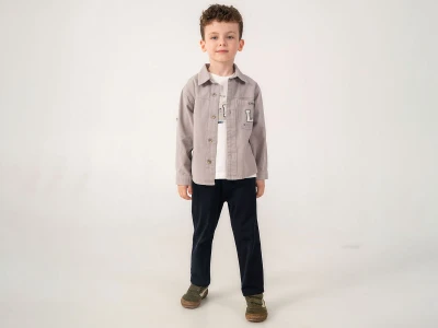 Toptan LESSOTTO L Armalı Cepli Ceketli Erkek Üçlü Takım  - Toptan Çocuk Giyim Beniz Kids
