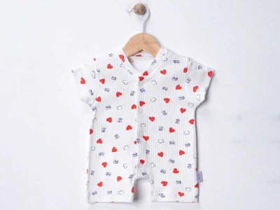 LOVE Kalp Baskılı Bebe Tulum 