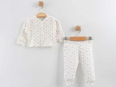 Lale Desenli Kız Bebe Pijama 