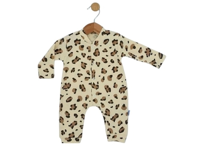 Leopar Desenli Raporlu Kız Bebe Tulum