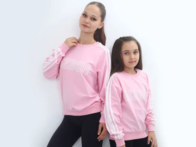 Toptan VIZVIZ Lizbon Baskılı 2 İp Kız Sweat - Toptan Çocuk Giyim Beniz Kids
