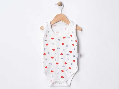 Love Baskılı Bebe Çıtçıtlı Badi