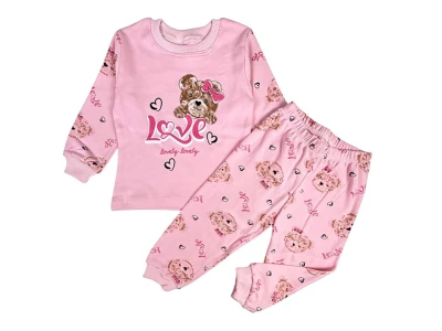 Love Baskılı Kız Pijama Takım 