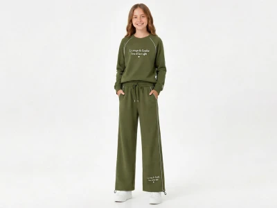 Toptan GİYDROP Love Baskılı Stoperli Oysho Kız Takım - Toptan Çocuk Giyim Beniz Kids