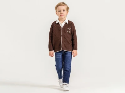 Toptan YAVRUCAK M Detay 3'lü Erkek Takım Brown - Beniz Bebe