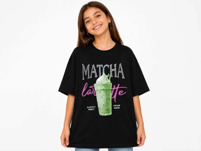 MATCHA Baskılı Kız Tişört 